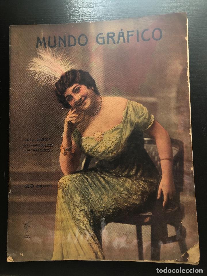Coleccionismo de Revistas y Peri&oacute;dicos: REVISTA MUNDO GRAFICO N&ordm; 135 1914 ESTACION TREN CASPE PARTIDO ATH BILBAO SUBIDA ENCUESTA TIBIDABO