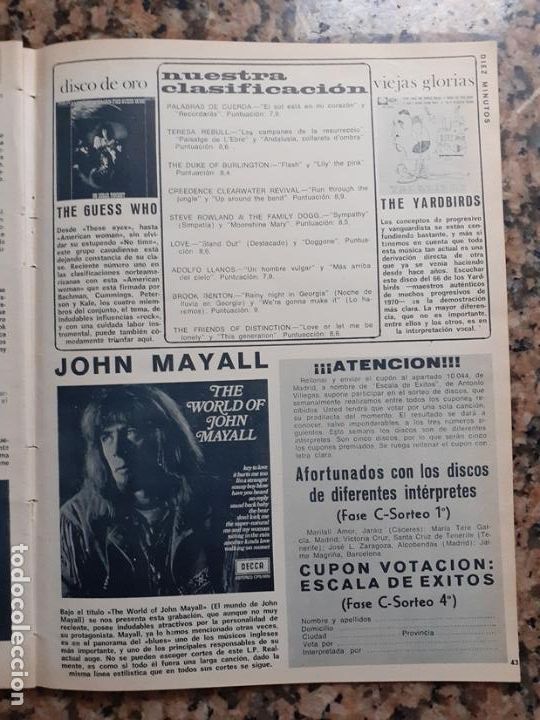 Coleccionismo de Revistas y Peri&oacute;dicos: the yardbirds the guess who john mayall