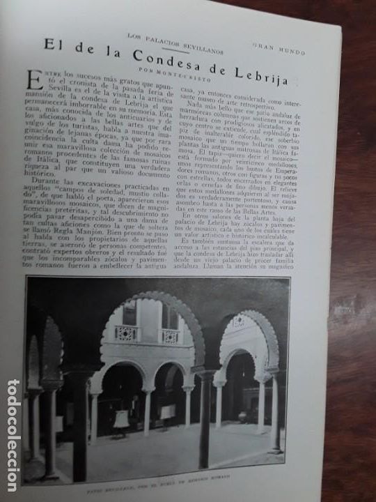 Collectionnisme de Revues et Journaux: PALACIO CONDESA LEBRIJA SEVILLA FEDERICO RUBIO DANIEL VAZQUEZ DIAZ LAS CUSTODIAS ESPA&Ntilde;OLAS A&Ntilde;O 1927