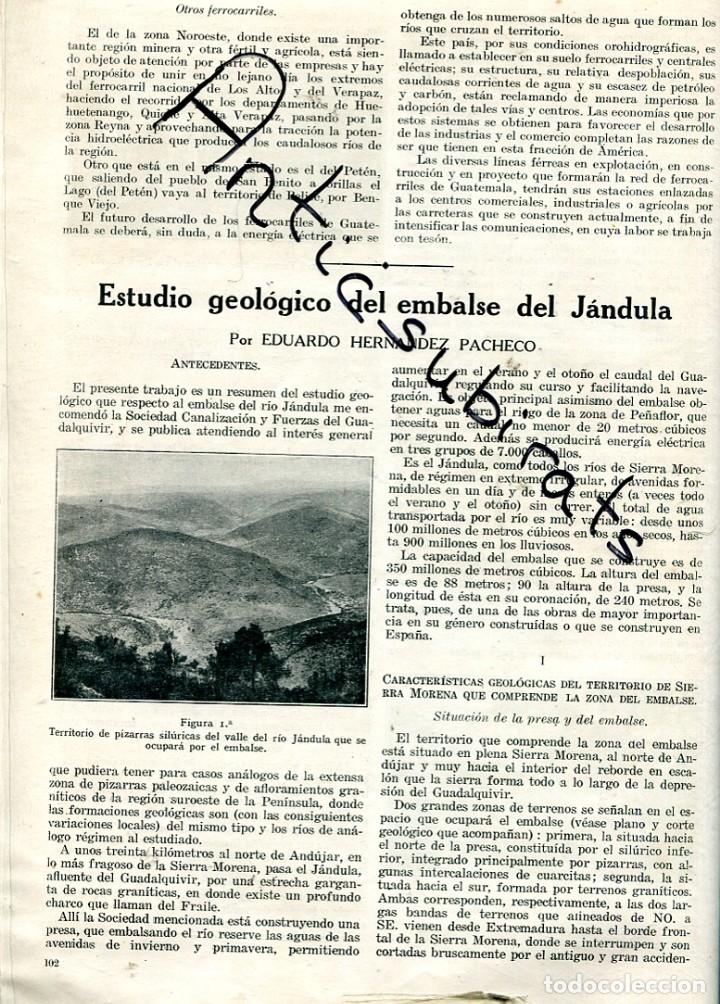 Coleccionismo de Revistas y Peri&oacute;dicos: REVISTA A&Ntilde;O 1926 ESTUDIO GEOLOGICO DEL EMBALSE PANTANO DE JANDULA EN ANDUJAR