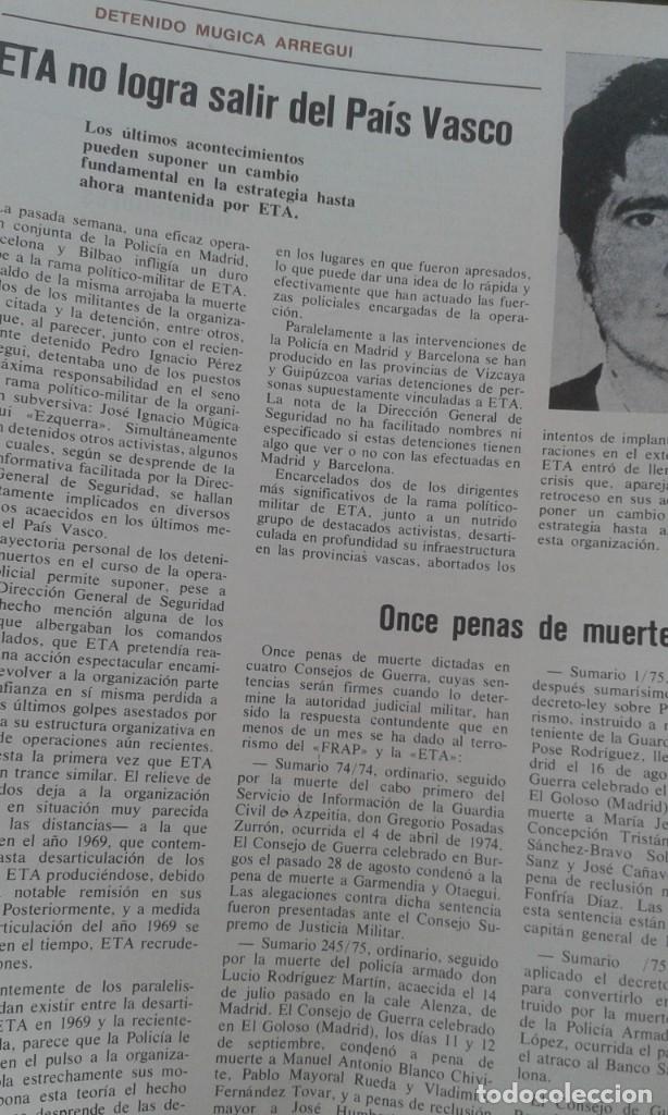 Coleccionismo de Revistas y Peri&oacute;dicos: ETA: DETENIDO MUGICA ARREGI, WILSON. RECORTE DOBLON 27 SEPTIEMBRE 1975