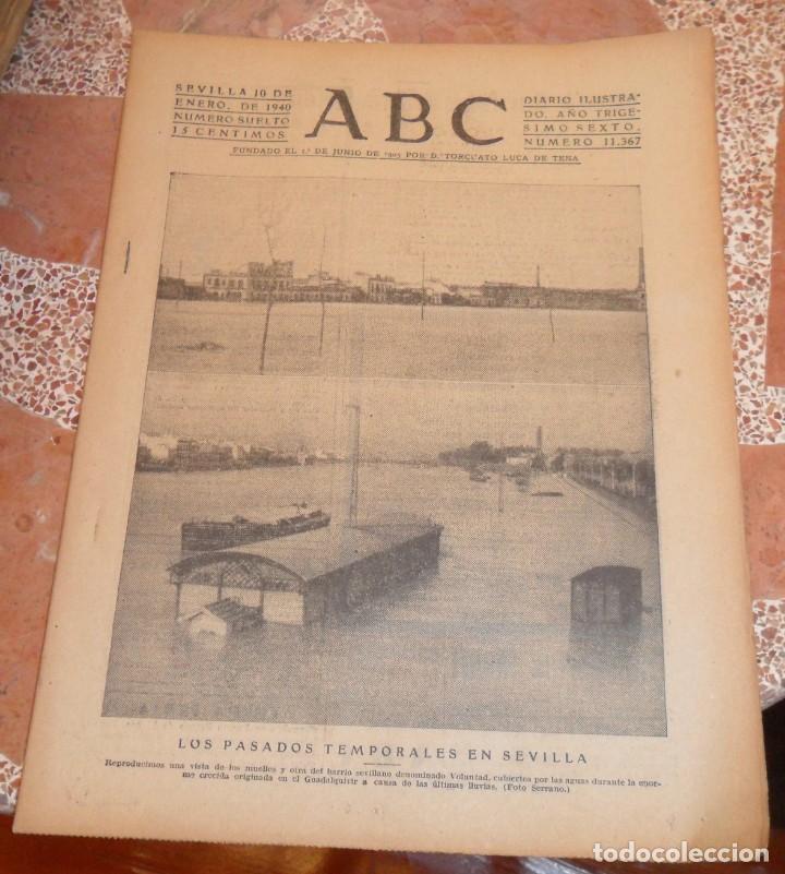 Coleccionismo de Revistas y Peri&oacute;dicos: ABC SEVILLA, 10 ENERO 1940, INUNDACIONES SEVILLA, ORDEN DE LA PRESIDENCIA SOBRE ACEITE DE OLIVA,ETC.