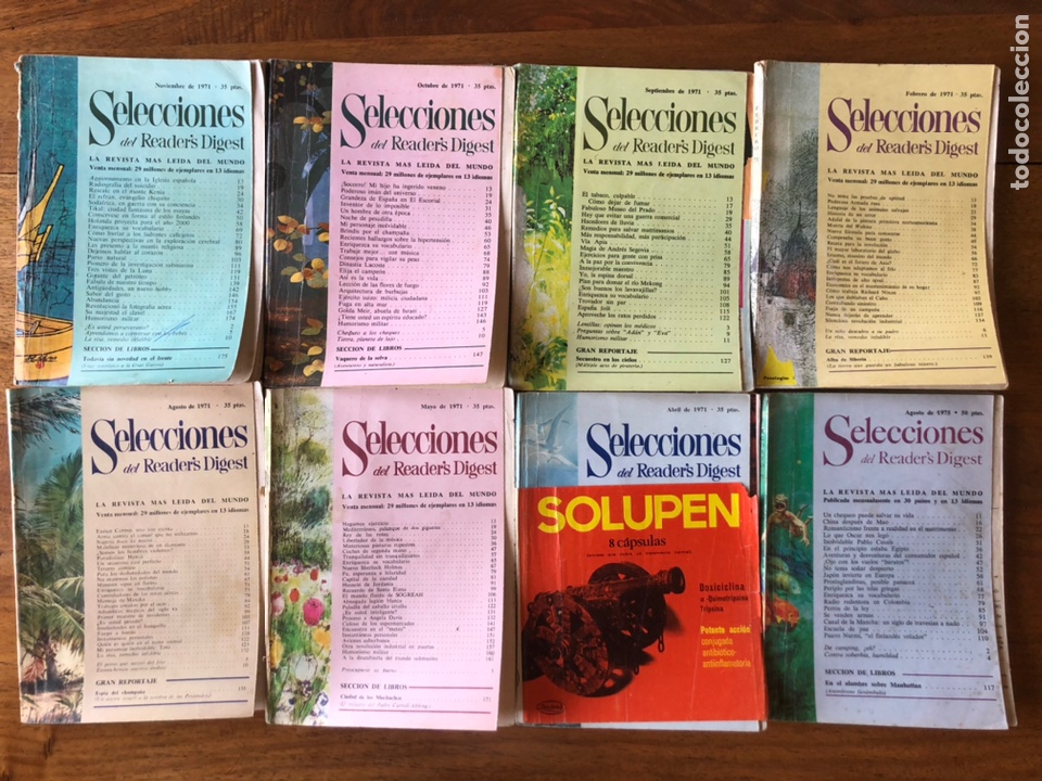 Coleccionismo de Revistas y Peri&oacute;dicos: Lote de 8 SELECCIONES DEL READER`S DIGEST. LA REVISTA MAS LE&Iacute;DA DEL MUNDO.1971