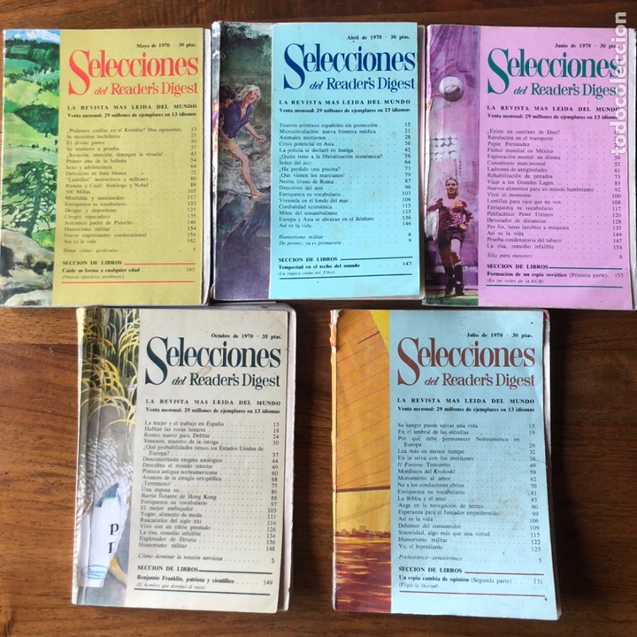 Coleccionismo de Revistas y Peri&oacute;dicos: SELECCIONES DEL READER`S DIGEST. LA REVISTA MAS LE&Iacute;DA DEL MUNDO.Mayo,abril, junio,julio,octubre 1970