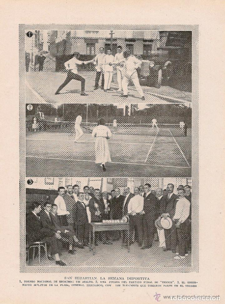 Coleccionismo de Revistas y Peri&oacute;dicos: * SAN SEBASTI&Aacute;N * Semana deportiva: Esgrima, tenis, general Hernando... - 1920