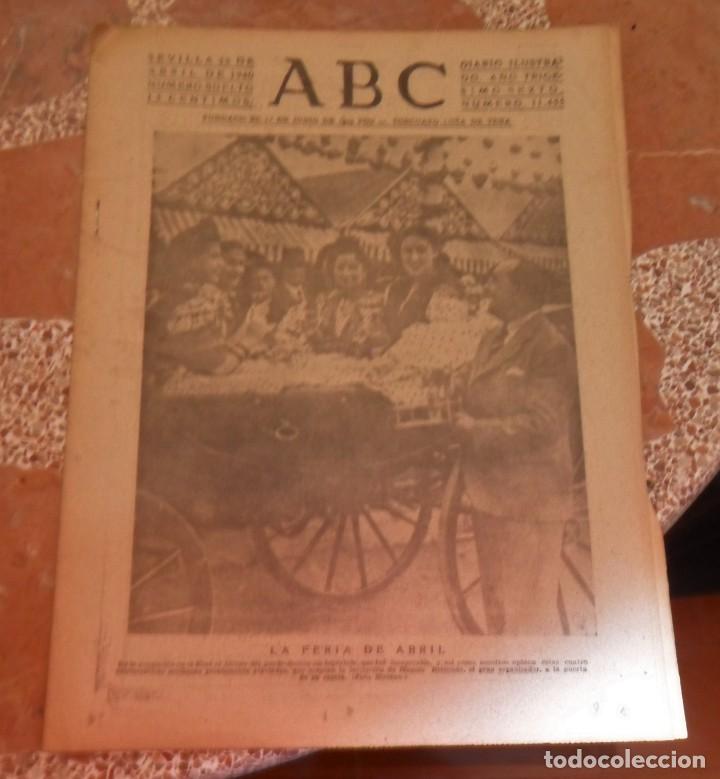 Coleccionismo de Revistas y Peri&oacute;dicos: ABC, 23 ABRIL 1940, FERIA DE ABRIL DE SEVILLA, FUTBOL SEVILLA,F.C.-F.C. BARCELONA, ETC...14 PAGINAS