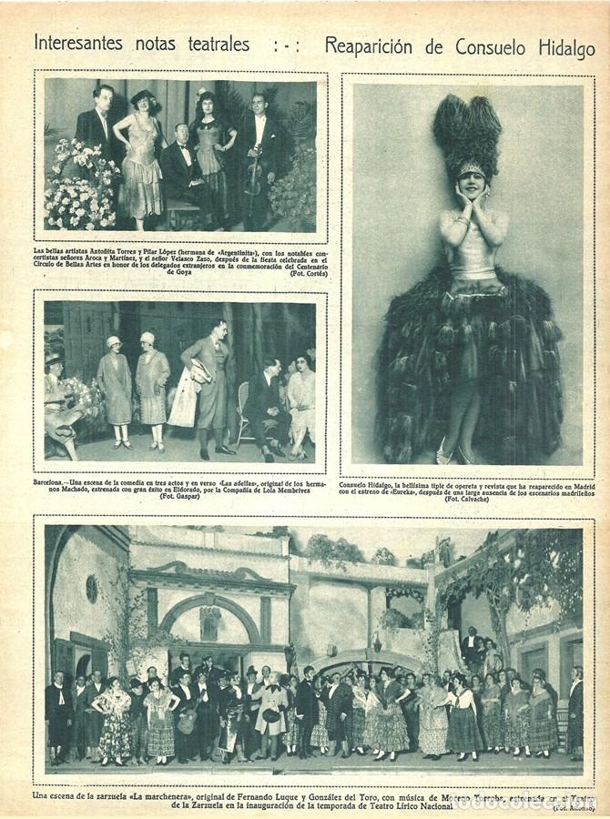 Coleccionismo de Revistas y Peri&oacute;dicos: 1928 HOJA REVISTA MADRID TEATRO REAPARICI&Oacute;N DE CONSUELO HIDALGO TIPLE DE OPERETA Y REVISTA