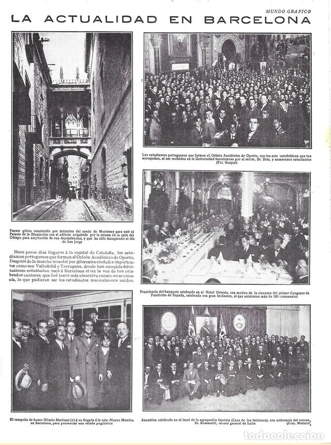 Coleccionismo de Revistas y Peri&oacute;dicos: 1928 HOJA REVISTA BARCELONA INAUGURACI&Oacute;N PUENTE G&Oacute;TICO CALLE DEL OBISPO INICIATIVA CONDE DE MONTSENY