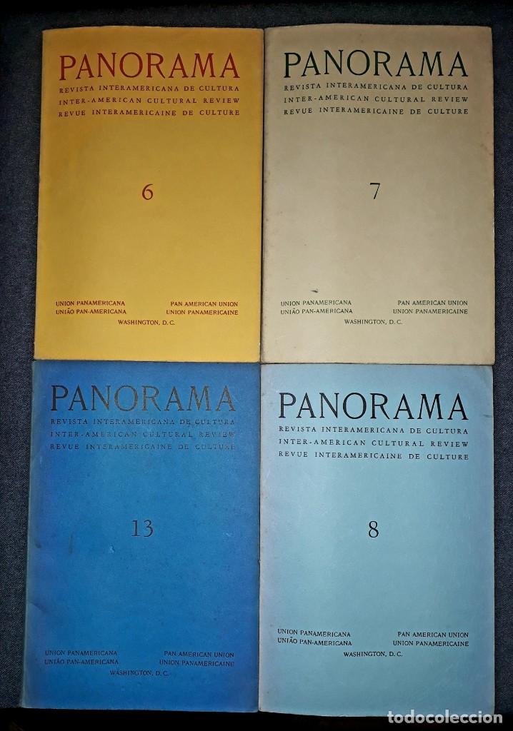 Coleccionismo de Revistas y Peri&oacute;dicos: 4 revistas Panorama Interamericana de cultura 1953 uni&oacute;n panam. Faulkner, Alfonso Reyes, arte, etc.