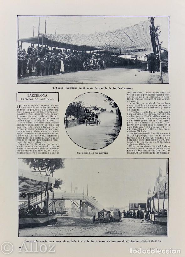 Coleccionismo de revistas y peri&oacute;dicos: RECORTES DE PRENSA CARRERA DE COCHES BARCELONA 1910..COPA DE CATALUNYA