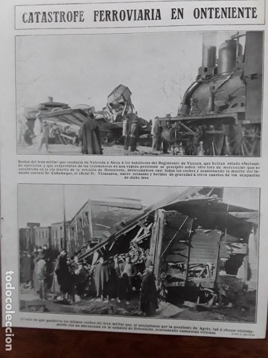 Coleccionismo de revistas y peri&oacute;dicos: CATASTROFE FERROVIARIA ONTENIENTE SORTEO NAVIDAD TORRELAVEGA BARCELONA FUTBOL VIENER EUROPA 1902