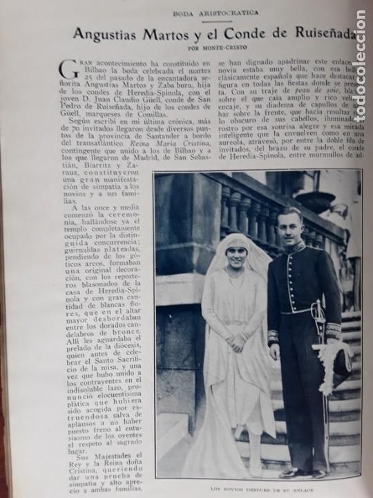 Colecionismo de Revistas e Jornais: BODA ANGUSTIAS MARCOS ZABABURU HIJA CONDES HEREDIA -SPINOLA CON J.CLAUDIO GUELL 3 HOJAS A&Ntilde;O 1928