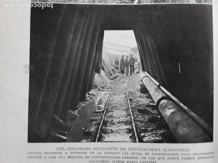 Coleccionismo de Revistas y Peri&oacute;dicos: ACCIDENTE ENCINACORBA ZARAGOZA HUNDIMIENTO TUNEL EN CONSTRUCCION HOJA A&Ntilde;O 1928