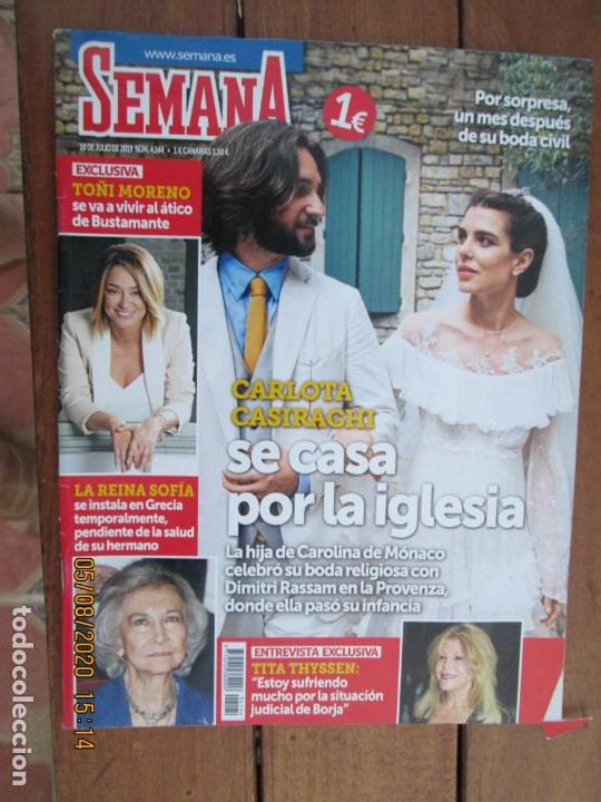 Coleccionismo de Revistas y Peri&oacute;dicos: SEMANA REVISTA N&ordm; 4144 - JULIO 2019 - TO&Ntilde;I MORENO , CARLO CASIRAGHI , TITA CERVERA