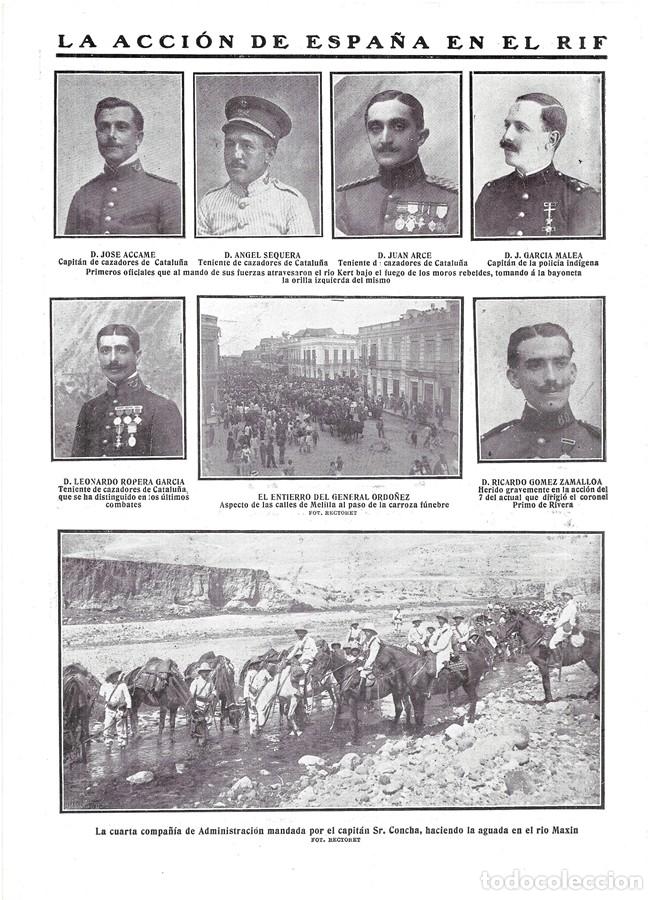 Coleccionismo de Revistas y Peri&oacute;dicos: 1911 HOJA REVISTA MARRUECOS GUERRA DEL RIF MELILLA ENTIERRO DEL GENERAL ORD&Oacute;&Ntilde;EZ