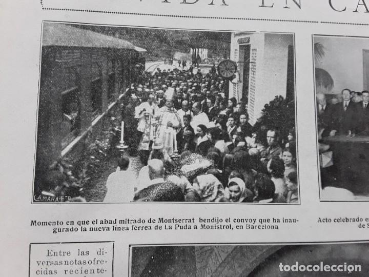 Sammeln von Zeitschriften und Zeitungen: INAGURACION CONVOY FERROCARRIL TREN NUEVA LINEA FERREA DE LA PUDA A MONTSERRAT HOJA REVISTA A&Ntilde;O 1922