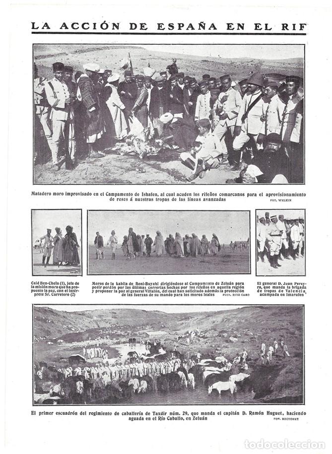 Coleccionismo de Revistas y Peri&oacute;dicos: 1911 HOJA REVISTA MARRUECOS GUERRA RIF MOROS KABILA DE BENI-BUYAHI A ZELU&Aacute;N - GENERAL JUAN PEREYRA