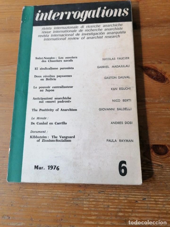 Sammeln von Zeitschriften und Zeitungen: Panfleto Pol&iacute;tico. Interrogations n. 6. Mar. 1976. Anarquismo