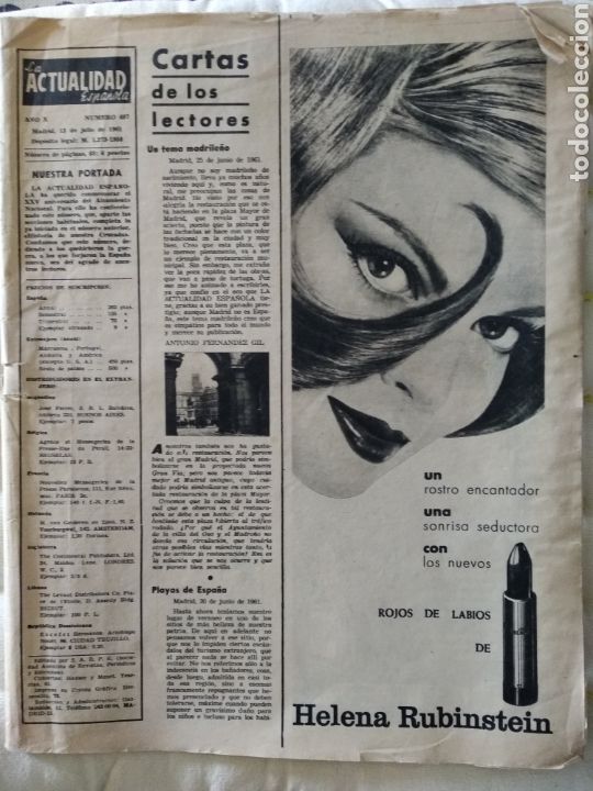 Collezionismo di Riviste e Giornali: LA ACTUALIDAD ESPA&Ntilde;OLA N&ordm;497 13 JULIO 1961.