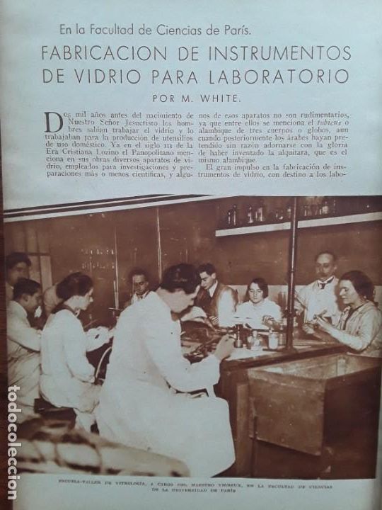 Sammeln von Zeitschriften und Zeitungen: FABRICACION INSTRUMENTOS VIDRIO PARA LABORATORIO VACUNACION ANTIVARIOLICA HOMENAJE CASTILLA 1933