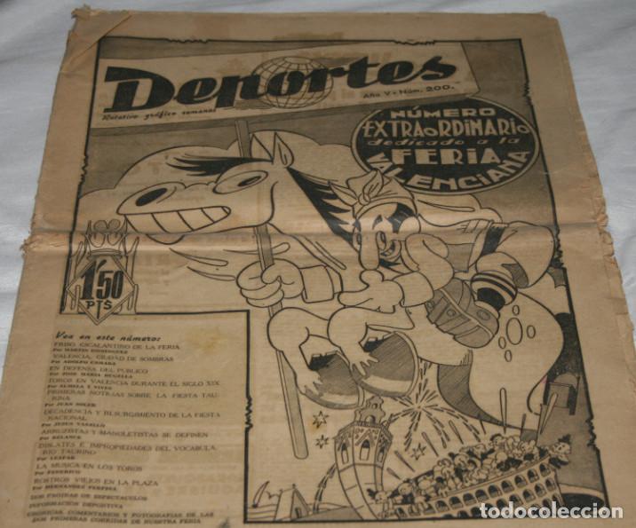 Coleccionismo de Revistas y Peri&oacute;dicos: DEPORTES ROTATIVO GRAFICO SEMANAL 200 NUMERO EXTRAORDINARIO DEDICADO A LA FERIA VALENCIANA 1945