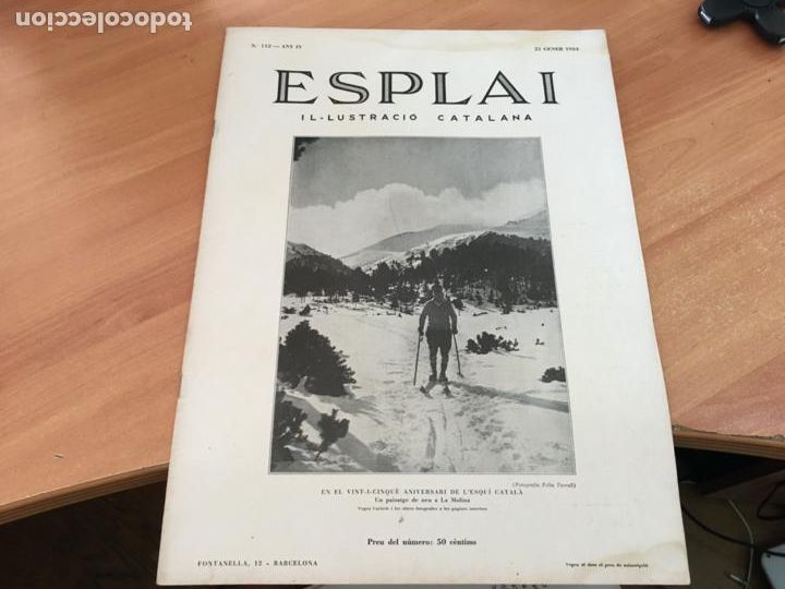 Coleccionismo de revistas y peri&oacute;dicos: ESPLAI IL.LUSTRACIO CATALANA 21 GENER 1934 ANIVERSARI ESQUI CATALA. FUTBOL ESPANYOL BAR&Ccedil;A (AB-2)