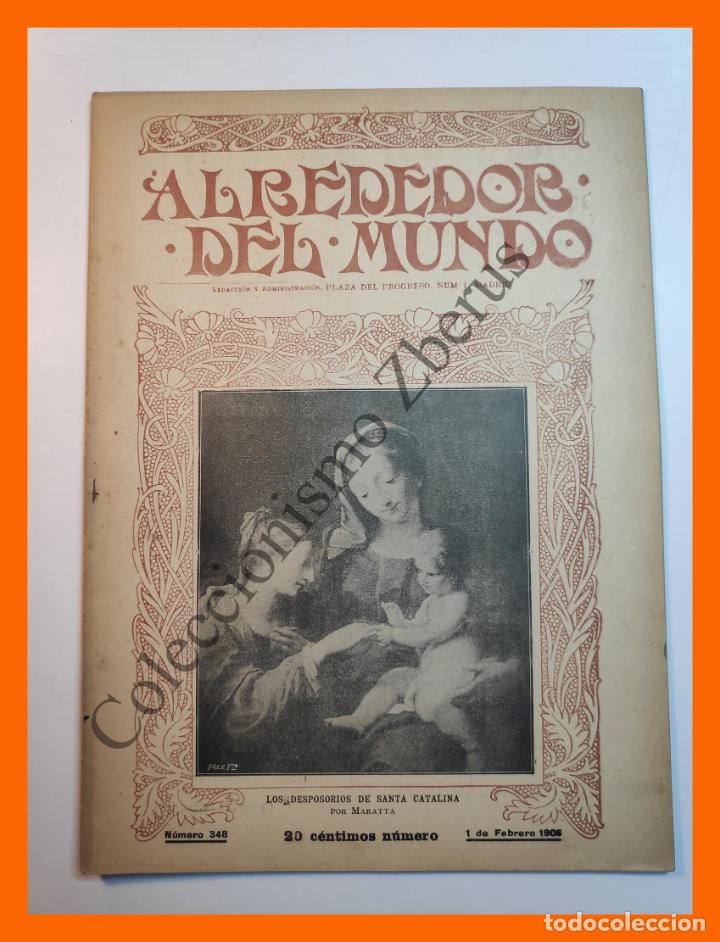 Coleccionismo de Revistas y Peri&oacute;dicos: Alrededor del Mundo n&ordm; 348 1 Febrero 1906 - Academias de Polic&iacute;a; Leyendas de la Sortija