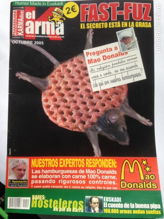 Coleccionismo de Revistas y Peri&oacute;dicos: EL KARMA - OCTUBRE 2005 NUMERO 74 - FAST FUZ - HUMOR MADE IN EUSKADI