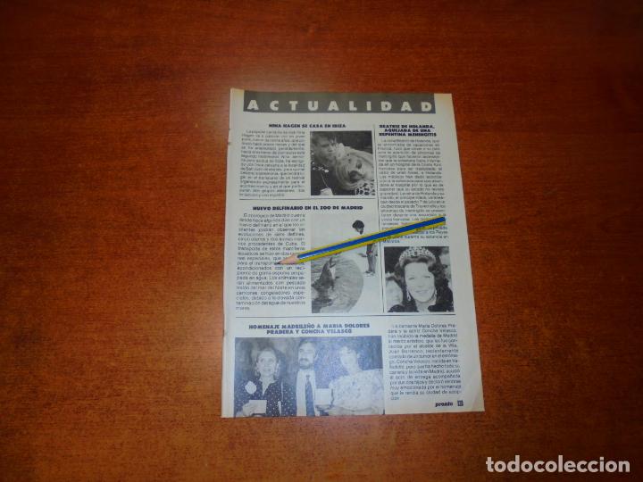 Coleccionismo de Revistas y Peri&oacute;dicos: CLIPPING 1987: NINA HAGEN SE CASA EN IBIZA - BEATRIZ DE HOLANDA - MAR&Iacute;A DOLORES PRADERA, CONCHA VELA