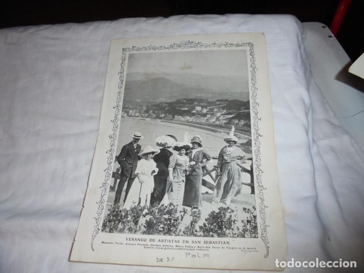 Coleccionismo de Revistas y Peri&oacute;dicos: VERANEO DE ARTISTAS EN SAN SEBASTIAN MERCEDES PARDO,AMPARO POZUE HOJA DE REVISTA BLANCO Y NEGRO 1912