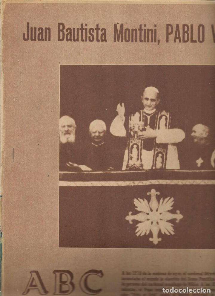 Coleccionismo de Revistas y Peri&oacute;dicos: ABC. HOJAS. JUAN BAUTISTA MONTINI, PABLO VI. 23 JUNIO 1963. (ST/P)