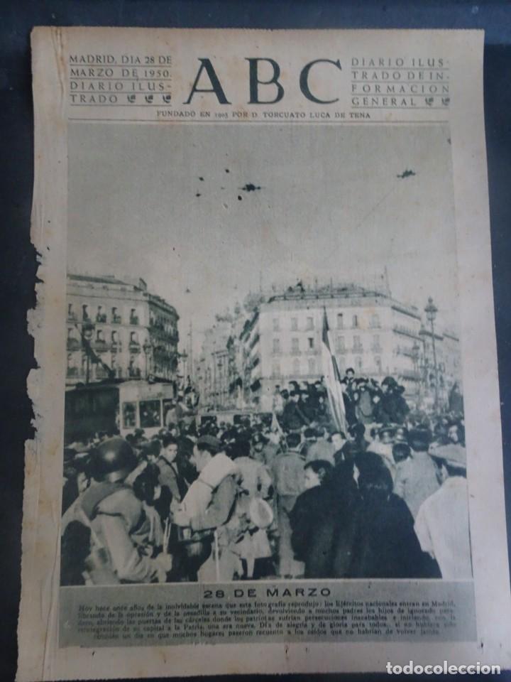 Coleccionismo de Revistas y Peri&oacute;dicos: LOTE RECORTES ABC 28 MARZO 1950 , 11 A&Ntilde;OS DEL FINAL DE LA GUERRA CIVIL, C.T.V., VER FOTOS