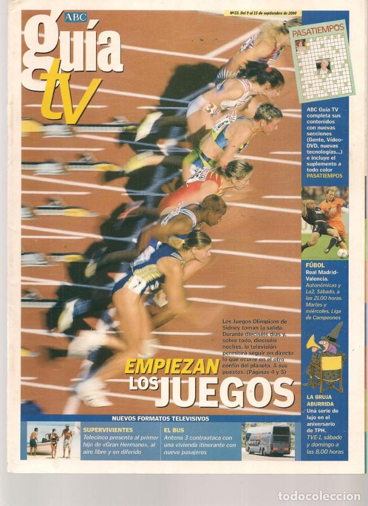 Coleccionismo de Revistas y Peri&oacute;dicos: ABC. GU&Iacute;A TV. N&ordm; 33. JUEGOS OLIMPICOS SIDENEY. ENTREVISTA: NIEVES HERRERO. 9/9/ 2000(ST/P)
