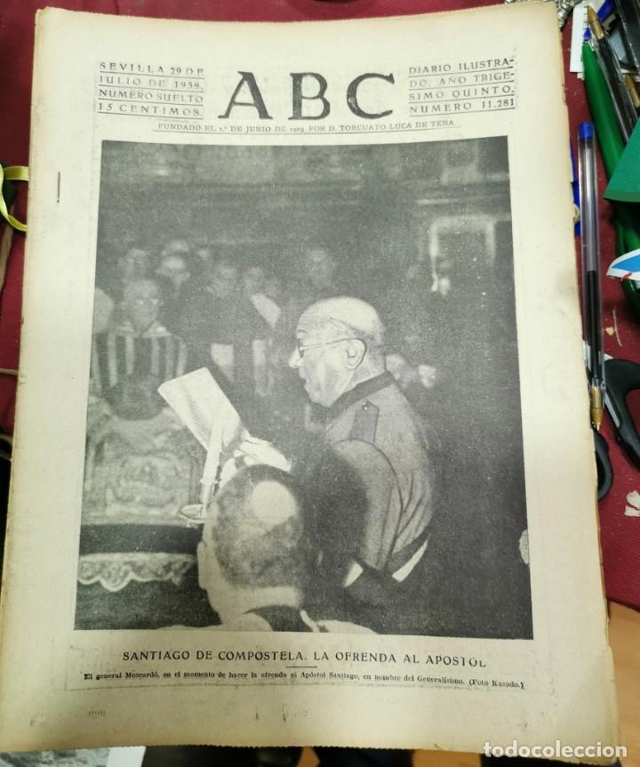 Coleccionismo de Revistas y Peri&oacute;dicos: ABC SEVILLA, 29 JULIO 1939, OFRENDA AL APOSTOL , 16 PAGINAS