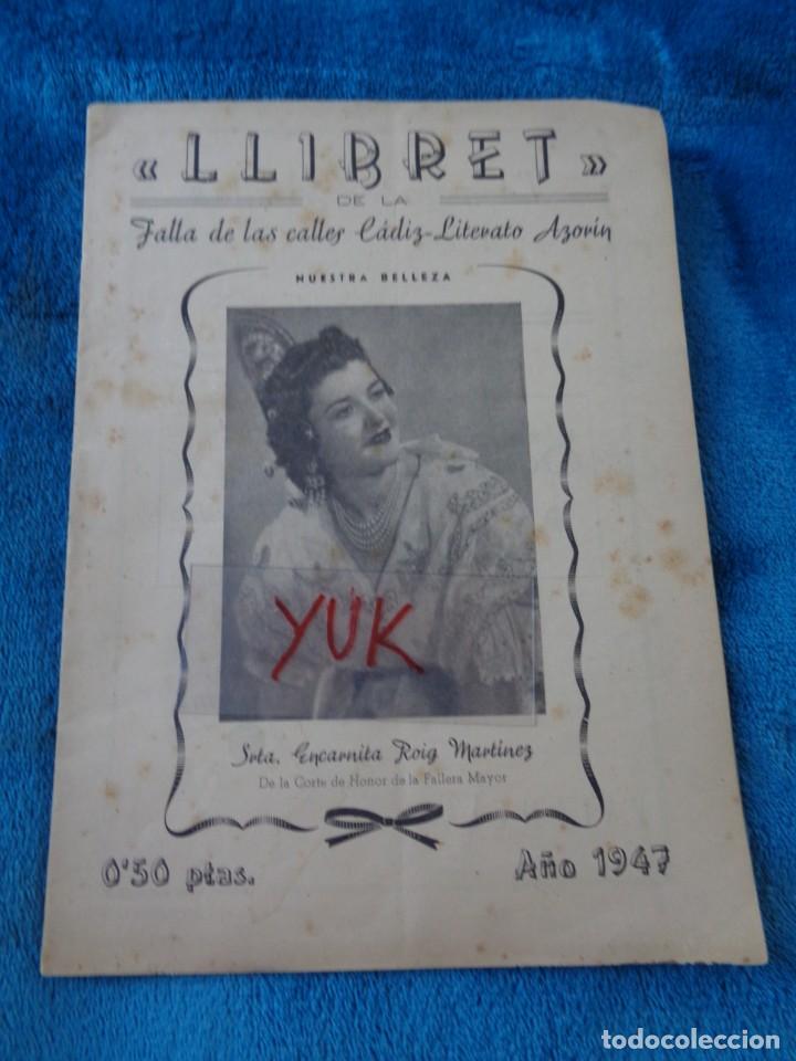 Coleccionismo de Revistas y Peri&oacute;dicos: LLIBRET DE FALLAS - FALLA CALLE CADIZ - LITERATO AZORIN - 1947 - VALENCIA