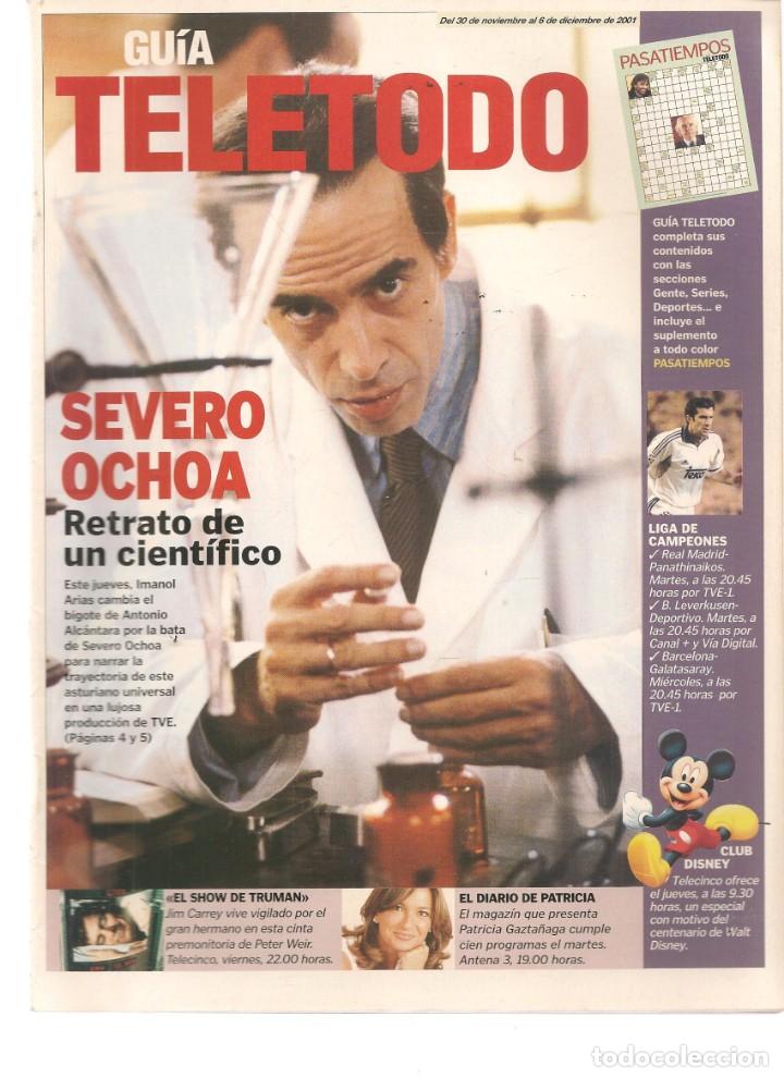 Coleccionismo de Revistas y Peri&oacute;dicos: GU&Iacute;A TELETODO. INMANOL ARIAS / SOFIA LOREN / CAYETANA/ CARMEN SEVILLA. 30 NBRE/2001. (ST/P)