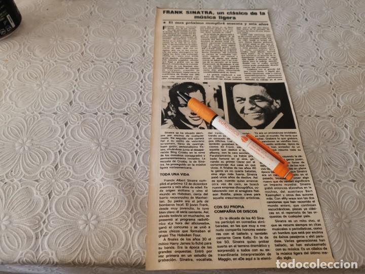 Coleccionismo de Revistas y Peri&oacute;dicos: FRANK SINATRA UN CL&Aacute;SICO DE LA M&Uacute;SICA LIGERA RECORTE REVISTA 1981