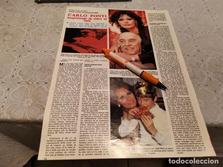 Coleccionismo de Revistas y Peri&oacute;dicos: CARLO PONTI SOF&Iacute;A LOREN TEME POR EL ESTADO DE SU MARIDO RECORTE REVISTA 1981