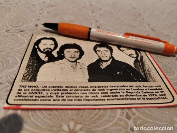 Coleccionismo de Revistas y Peri&oacute;dicos: GRUPO MUSICAL ROCK THE WHO RECORTE REVISTA 1981