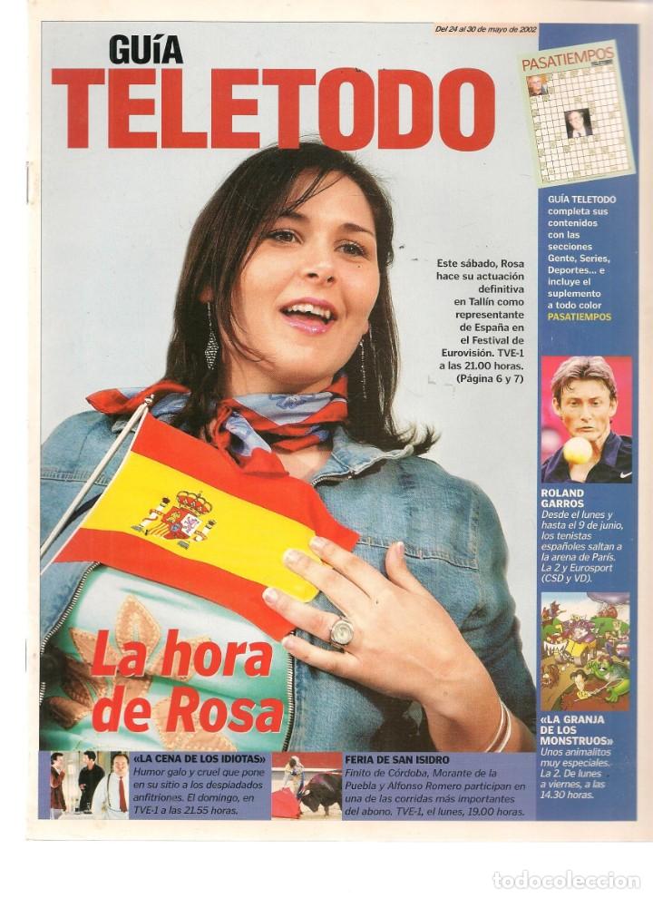 Coleccionismo de Revistas y Peri&oacute;dicos: GU&Iacute;A TELETODO. ROSA DE ESPA&Ntilde;A/ EL RETORNO DEL JEDI/ EUROVISI&Oacute;N. 24/5/2002(ST/P)