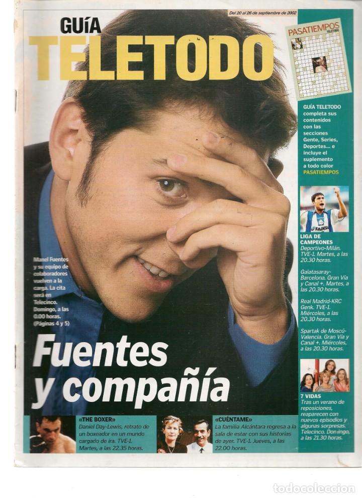 Coleccionismo de revistas y peri&oacute;dicos: GU&Iacute;A TELETODO. FUENTES Y CIA. / CONCHA VELASCO / QUIQUE SAN FRANCISCO. 20/9/2002.(ST/P)