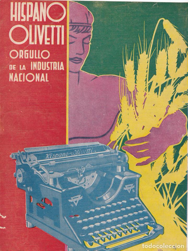 Coleccionismo de revistas y peri&oacute;dicos: Publicidad m&aacute;quina de escribir Hispano Olivetti - 1936