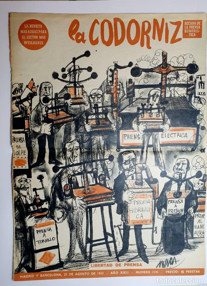 Coleccionismo de Revistas y Peri&oacute;dicos: LA CODORNIZ *** LA REVISTA DECANA DE LA PRENSA HUMORISTICA **** N&Uacute;MERO 1136 A&Ntilde;O 1963