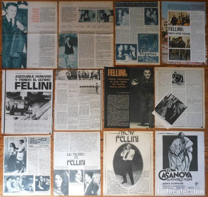 Coleccionismo de Revistas y Peri&oacute;dicos: FEDERICO FELLINI lote prensa clippings 1960s/70s magazine articles photos italia director cine