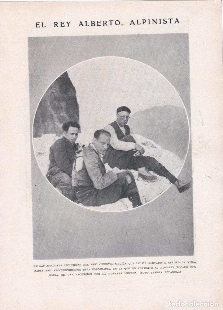 Coleccionismo de revistas y peri&oacute;dicos: * ALPINISMO * B&Eacute;LGICA * El rey Alberto alpinista ; reverso: de paseo por un parque - 1934