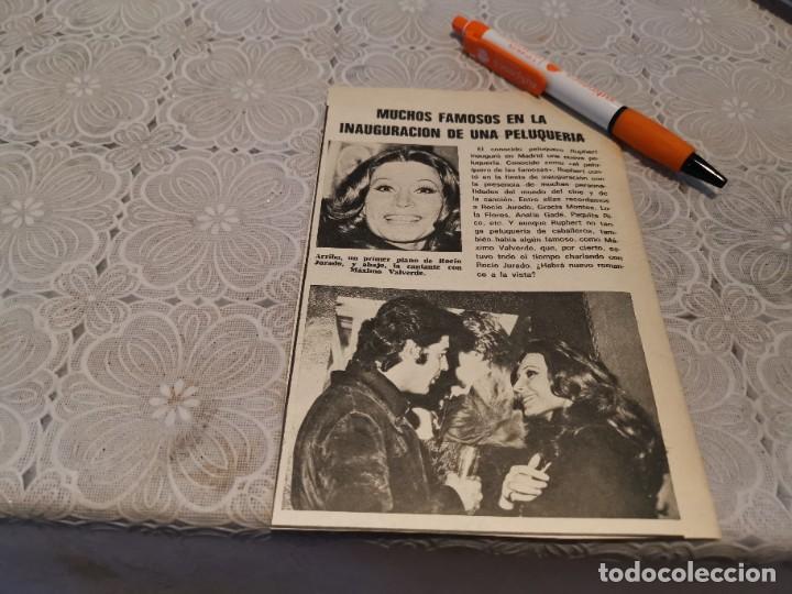 Coleccionismo de Revistas y Peri&oacute;dicos: ROC&Iacute;O JURADO Y M&Aacute;XIMO VALVERDE INAUGURACION PELUQUERIA RECORTE REVISTA 1973
