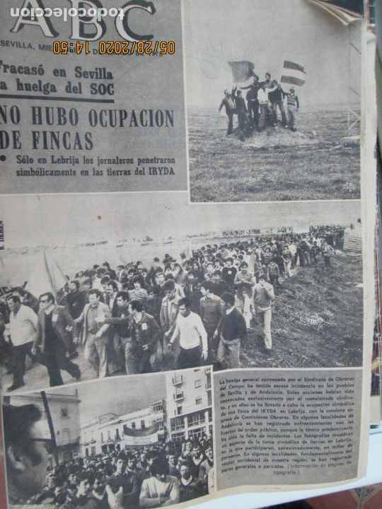 Coleccionismo de Revistas y Peri&oacute;dicos: ABC DIARIO 01-03-1978 - HUELGA DEL SOC