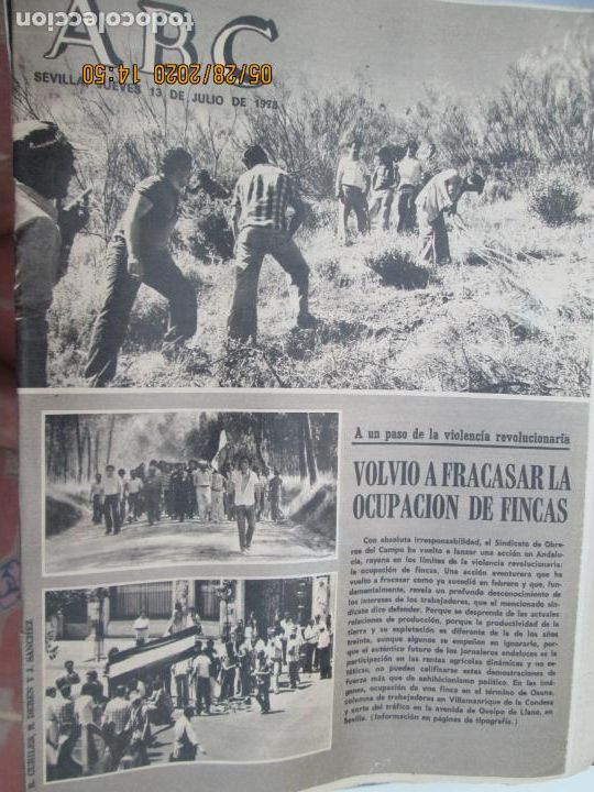 Coleccionismo de Revistas y Peri&oacute;dicos: ABC DIARIO 13-07-1978 VOLVIO A FRACASAR LA OCUPACION DE FINCAS