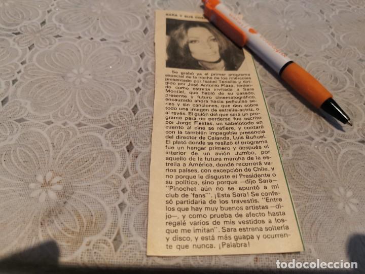 Coleccionismo de revistas y peri&oacute;dicos: SARA MONTIEL RECORTE REVISTA 1977