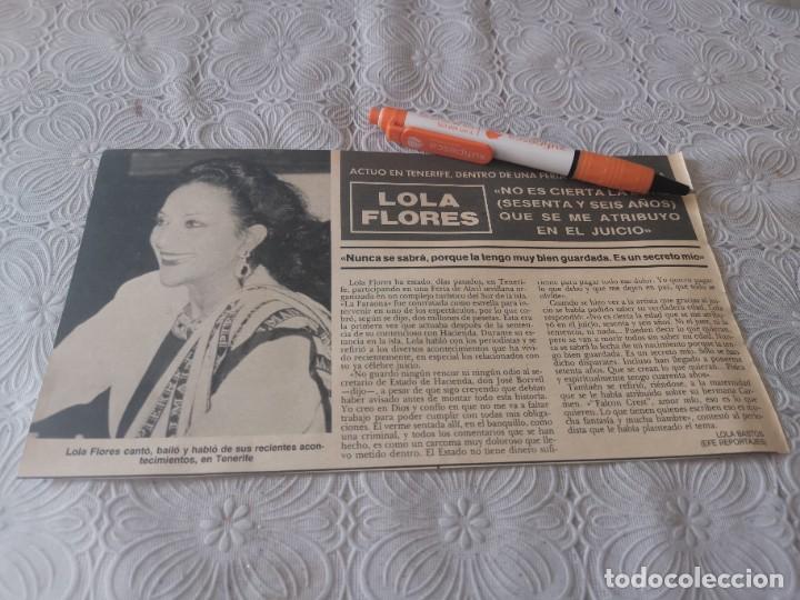 Coleccionismo de revistas y peri&oacute;dicos: LOLA FLORES RECORTE REVISTA 1989